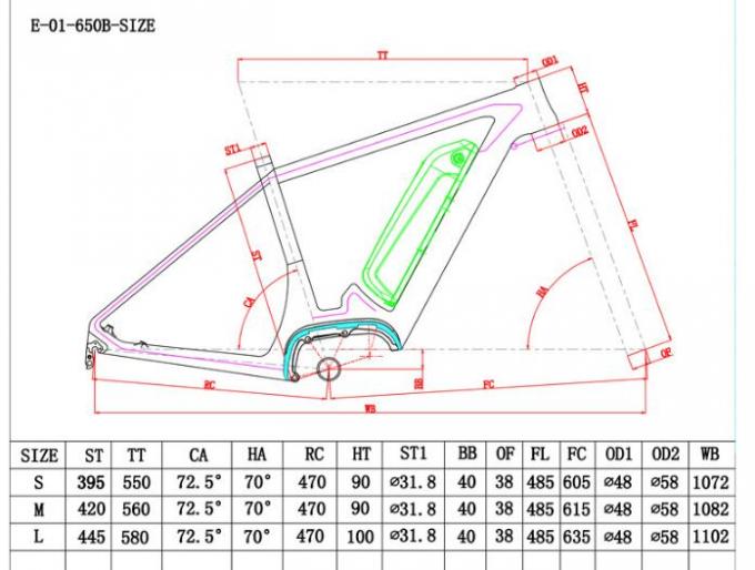 27.5er Carbon Fiber Ebike MTB Frame Fits with Bafang Mid-Drive System 2