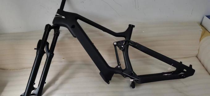 Customized MTB Full Suspension Carbon Bike Frame For 250W Bafang Mid Drive Motor 5
